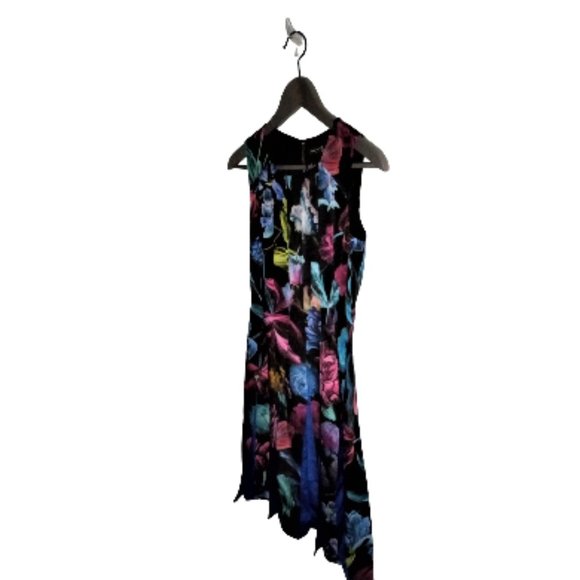2Pc Nwt Ted Baker London Sleeveless V-Neck Multi Pleated Dress/Earring MSRP $359 - Picture 3 of 6